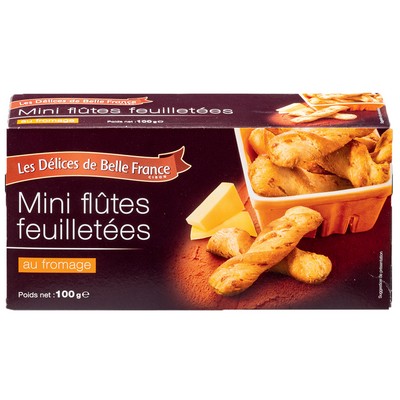Mini Cheese Puff Pastry Flutes DBF Box 100g