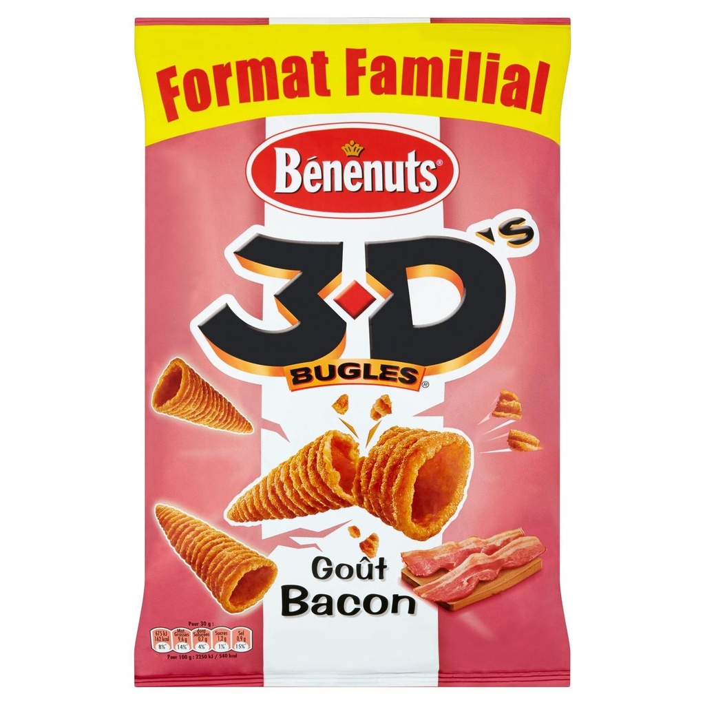 Lay's 3D's Bugles goût bacon format familial 150 g