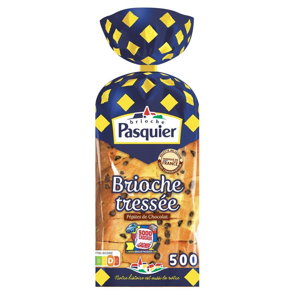Brioche tressée tranchée pépites de