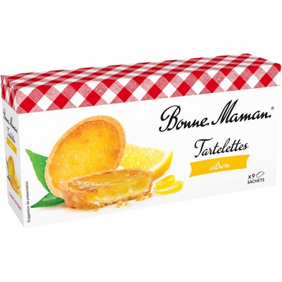 BONNE MAMAN - BISCUITS TARTELETTES CITRON X9 SACHETS - LA BOITE DE 125G