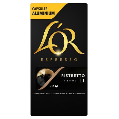 L OR ESPRESSO RISTRETTO CAFE EN CAPSULES X 10 (INTENSITE 11) - 52 GR