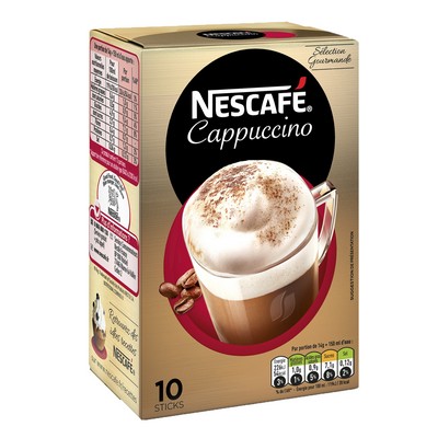 NESCAFÉ® Cappuccino Classique, Café soluble, Boîte de 10 sticks