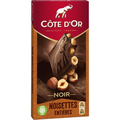 Côte d'Or Bloc Noir Noisettes Entières 180g