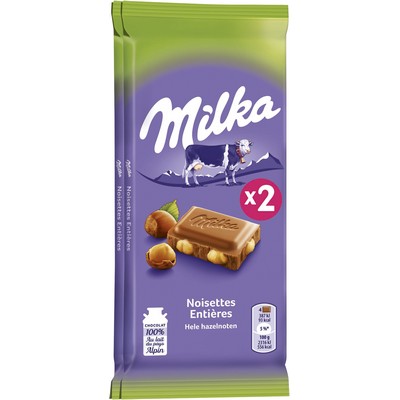 Milka Whole Hazelnuts Milk Chocolate 2x100g