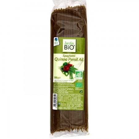 JARDIN BIO / SPAGHETTI AU QUINOA, PERSIL ET AIL BIO* / SACHET DE 500G