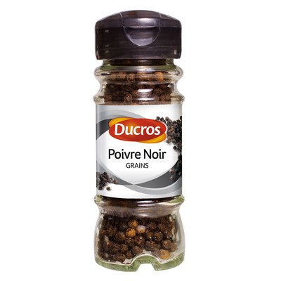 Ducros POIVRE NOIR GRAINS. ASSEMBLAGE D'ORIGINES 38g