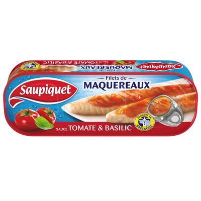 Mackerel Fillets with Tomato & Basil 1-4x1 169g Product of Brittany Guaranteed Traceability