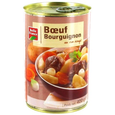 BOEUF BOURGUIGNON AU VIN ROUGE BF BOITE 1/2 400 G