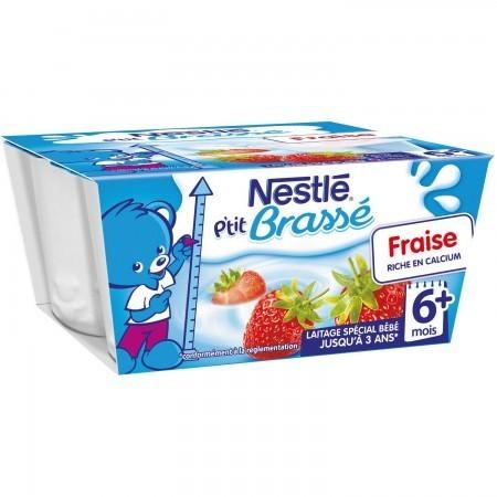 NESTLÉ Ptit Brassé Fraise - 4x100G - Dès 6 mois