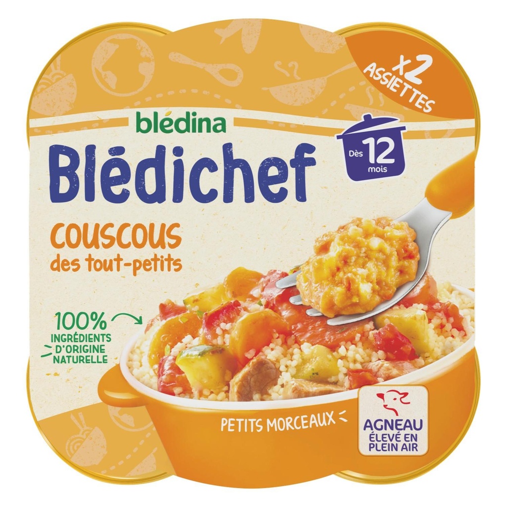 BLEDINA BLEDICHEF Couscous des tout-petits 2x230g Dès 12 mois