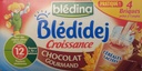 BLEDINA BLEDIDEJ Croissance Chocolat Gourmand 4x250ml Dès 12 mois