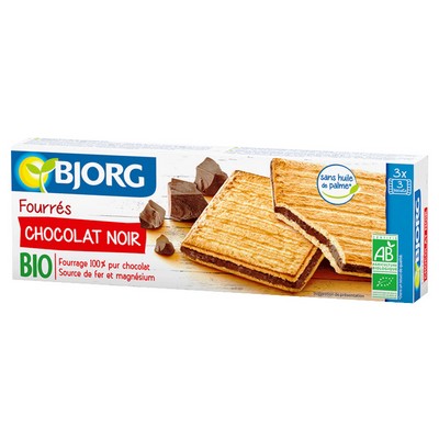 BJOR Organic Dark Chocolate Filled Biscuits 225g