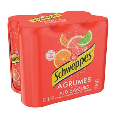 SCHWEPPES AGRUMES BOITE SLIM 6X33CL