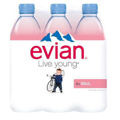 Evian 6x50cl Recycled rPET Plastic