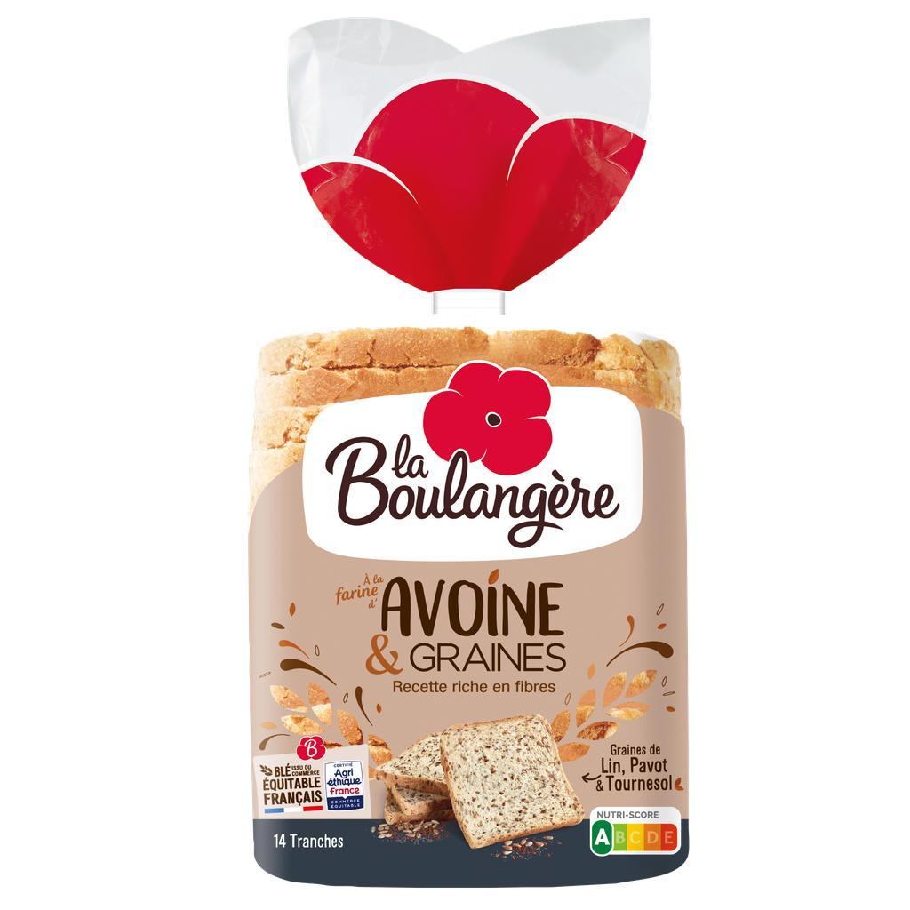 Pain de mie grandes tranches Avoine & Graines 500g