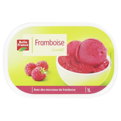 SORBET FRAMBOISE MORCEAUX BF BAC 1 L 550 G