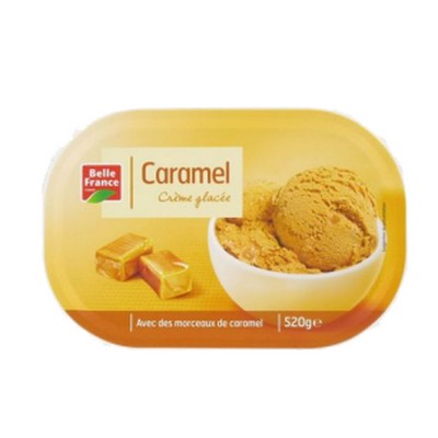 CREME GLACEE CARAMEL MORCEAUX BF BAC 1 L 520 G