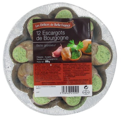 ESCARGOT DE BOURGOGNE X 12 DBF BARQUETTE 89 G