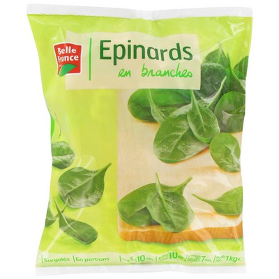 Belle France Frozen Spinach Portions 1kg Bag
