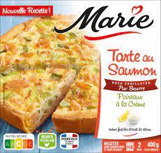 Tarte au Saumon Poireaux à la crème - Pâte feuilletée Pur Beurre - MARIE 400G