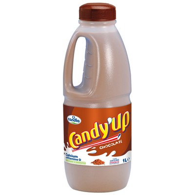 Candy'Up Chocolat bouteille 1 L - Boisson lactée chocolatée stérilisée UHT, enrichie en vitamine D
