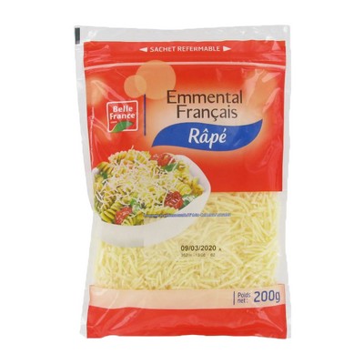 EMMENTAL FRANCAIS RAPE BF SACHET ZIP 200 G