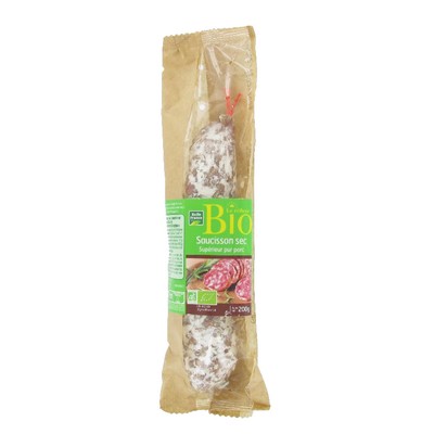 SAUCISSON SEC PUR PORC BIO BF SACHET 200 G