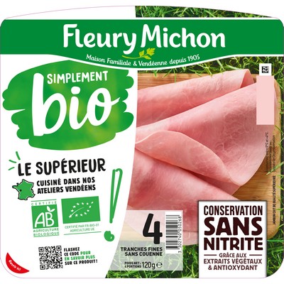 4 tr. Jambon SIMPLEMENT BIO Conservation Sans Nitrite