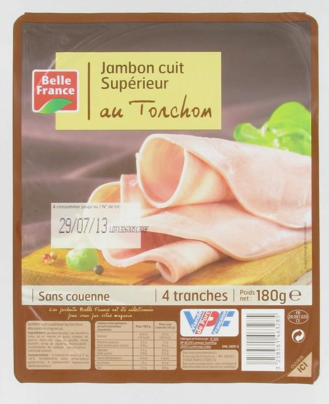 Premium Cooked Ham 'Le Torchon' Belle France 4 Slices 180g