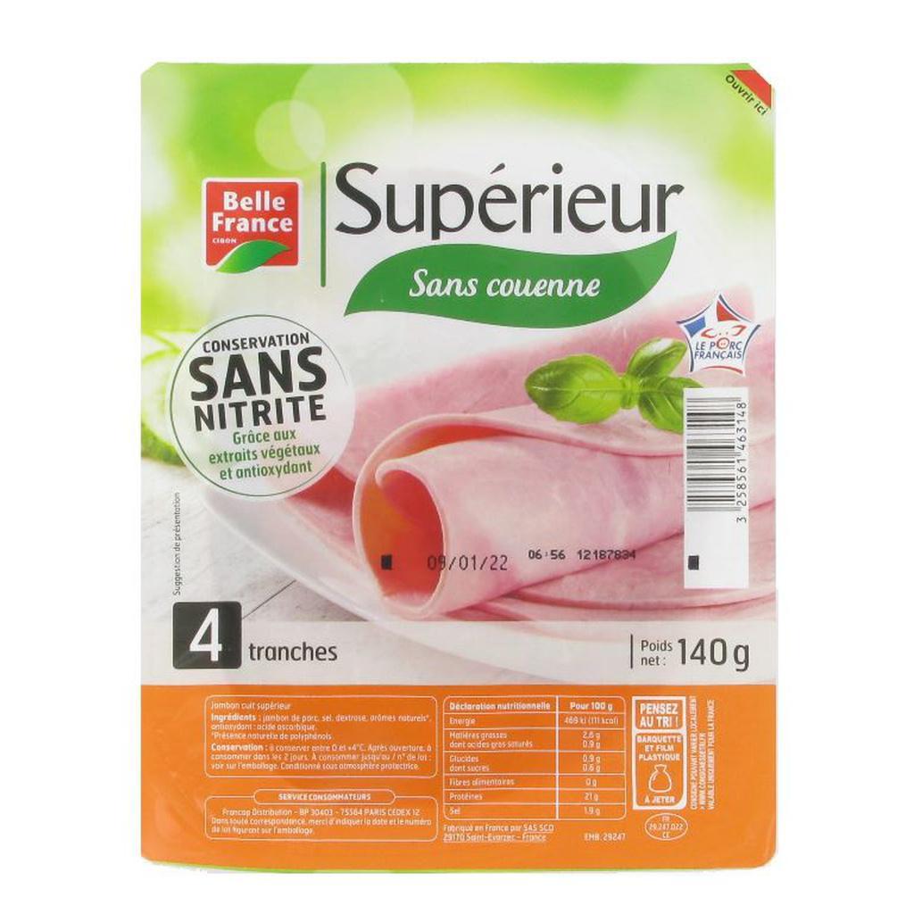 JAMBON CUIT SUP DD SANS NITRITE 4TR BF 140G 