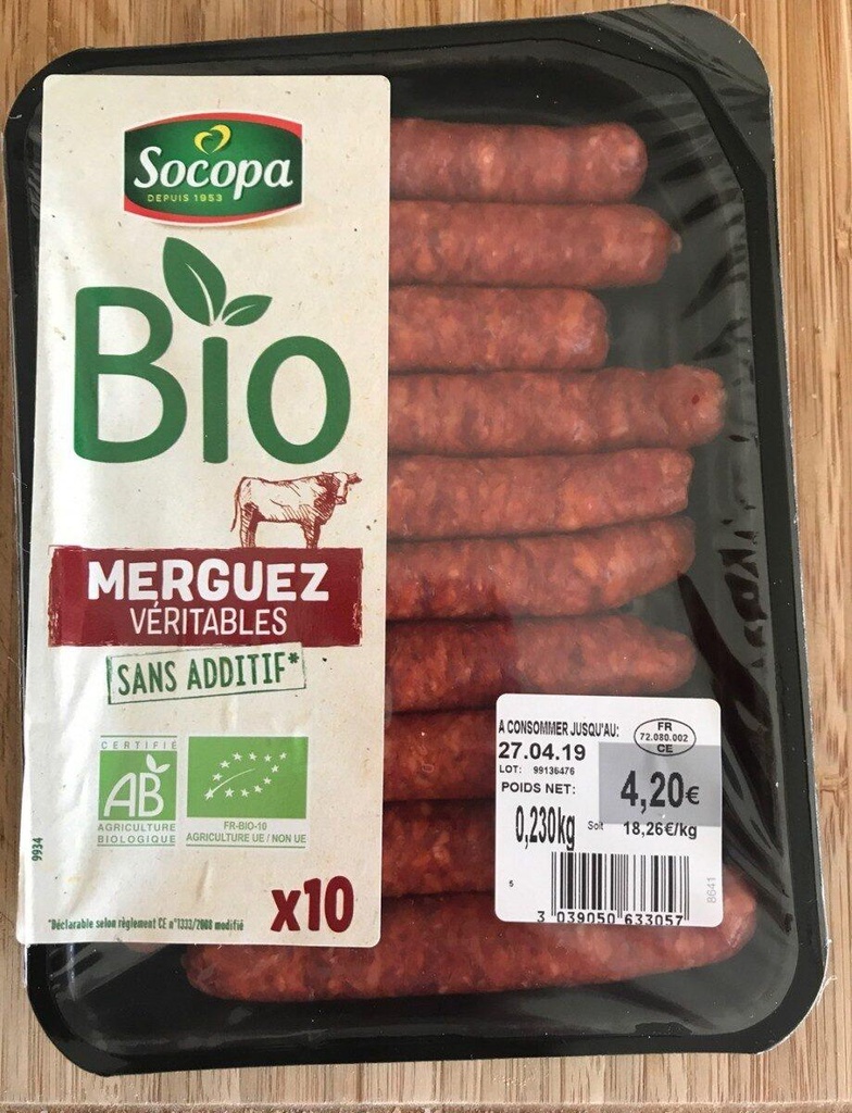Organic Thin Merguez Sausages 10 x 23g