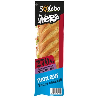 Sodebo Mega Baguette Sandwich Tuna Egg 270g