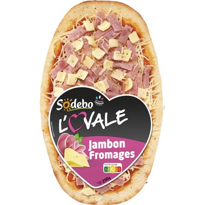 SODEBO PIZZA L'OVALE 200G JAMBON FROMAGE