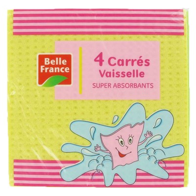 Set of 4 Dishwashing Sponges Belle France