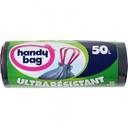 Handy Bag Ultra Resistant 50L Drawstring Trash Bags x10, 100% Recycled Plastic