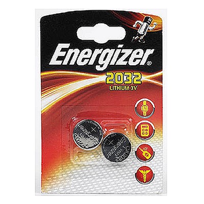 Energizer Lithium 2032 Button Batteries, Pack of 2