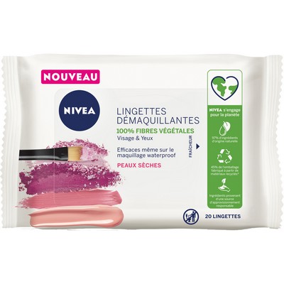 NIVEA Make-up Remover Wipes for Dry Skin Face & Eyes Pack of 20