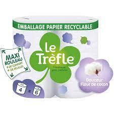PAP.TOIL.4=6 COTON/TREFLE