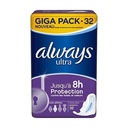 Always Ultra Serviettes Jour et nuit (Taille 3) Ailettes 10 Serviettes
