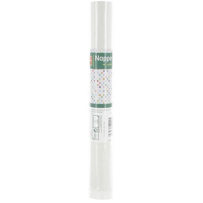 NAPPE EN PAPIER DAMASSE 1.18X8M BLANC