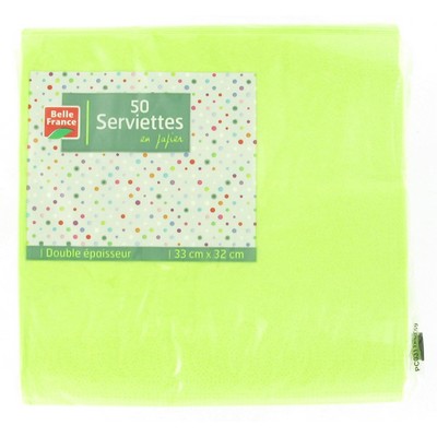 50 Granny Green 2-Ply Napkins 33x33cm