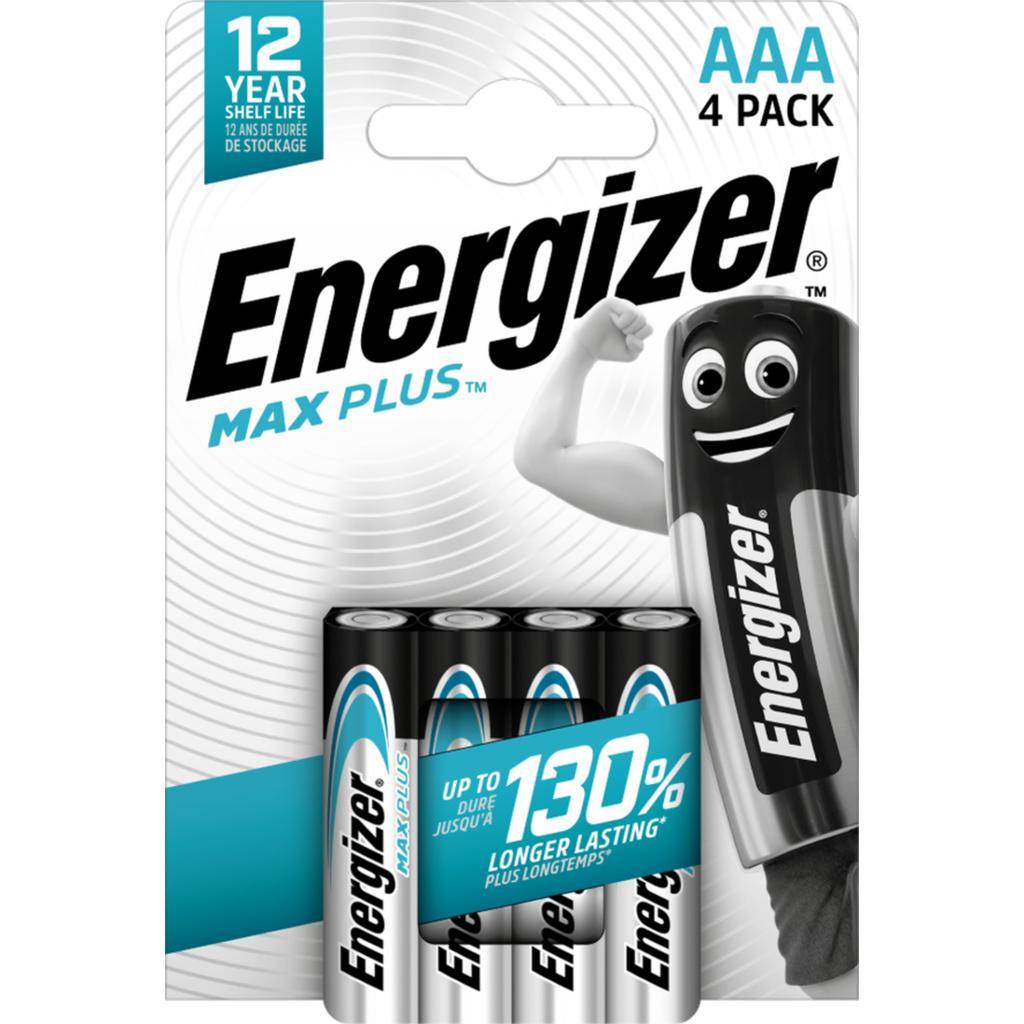 Pile Alcalines Energizer Max Plus AAA/LR03, pack de 4