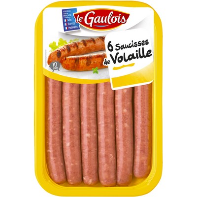 300G Le Gaulois Plain Sausages x6 in Protective Atmosphere