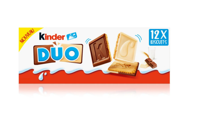 Biscuits Kinder Duo chocolat au lait & blanc - 150g
