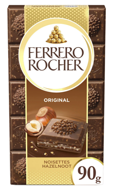 Ferrero Rocher Milk Hazelnut Chocolate Bar - 90g