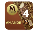 Magnum Glace Bâtonnet Amande 4x100ml