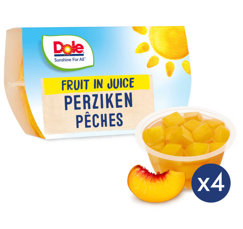 DOLE Peach Fruit Cups 4x113g