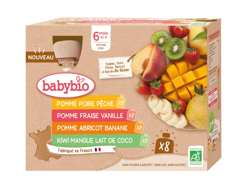 8X90G MULTI-FRUIT ORGANIC POUCH BABYBIO