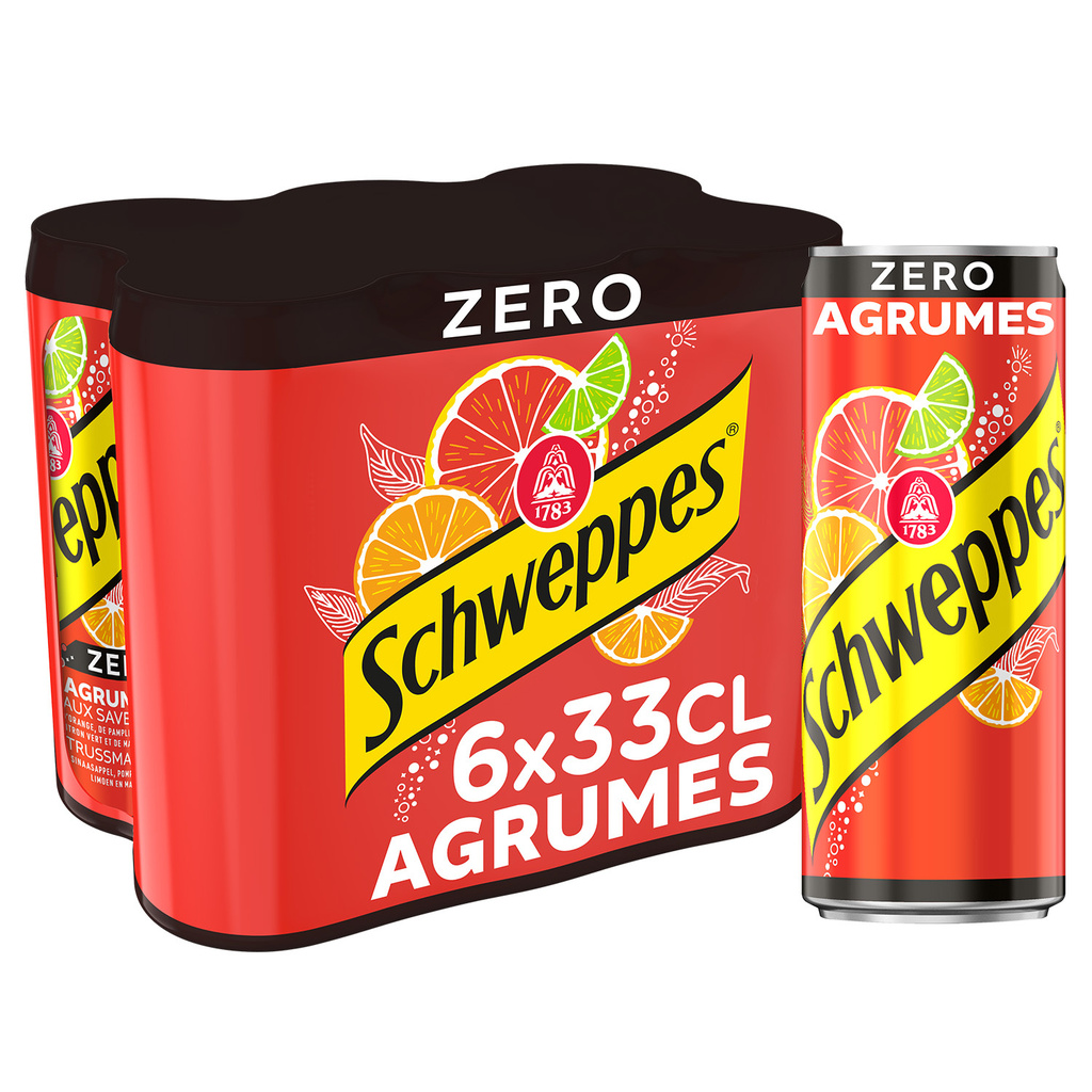 SCHWEPPES ZERO AGRUMES BOITE SLIM 6X33CL