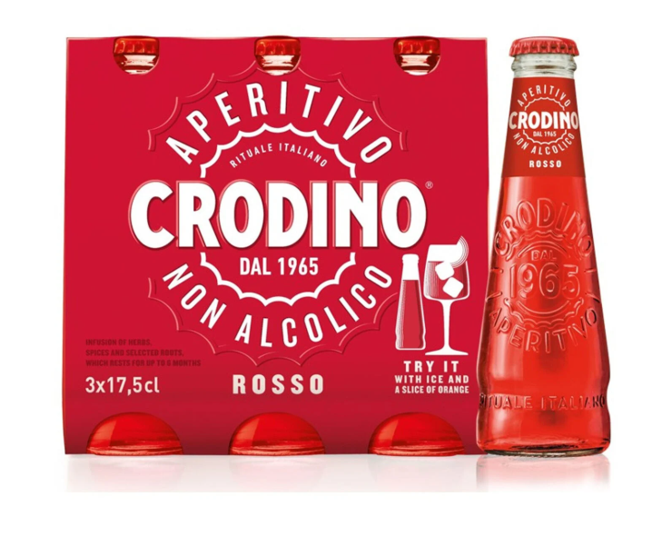CRODINO ROSSO NON-ALCOHOLIC APERITIF 3X17.5CL
